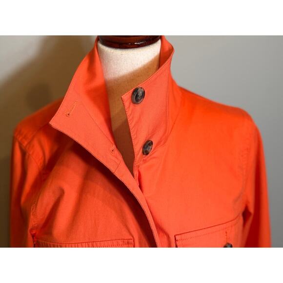 CAbi Resort swing jacket orange lightweight button front collar & pockets Sz S - Picture 3 of 11